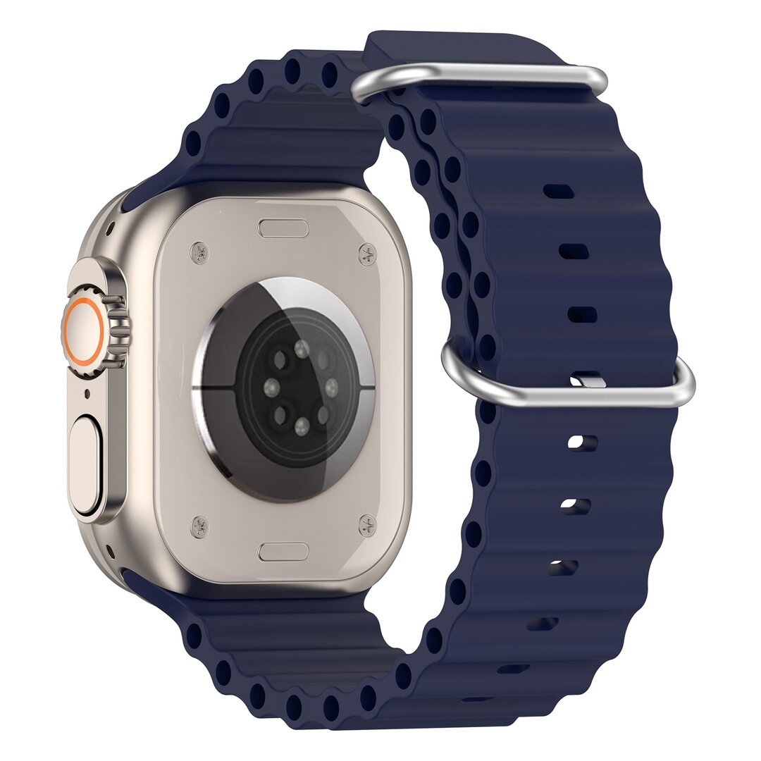 Ocean bandje - Navy - Geschikt voor Apple Watch 44mm / 45mm&nbsp;/ 46mm / 49mm