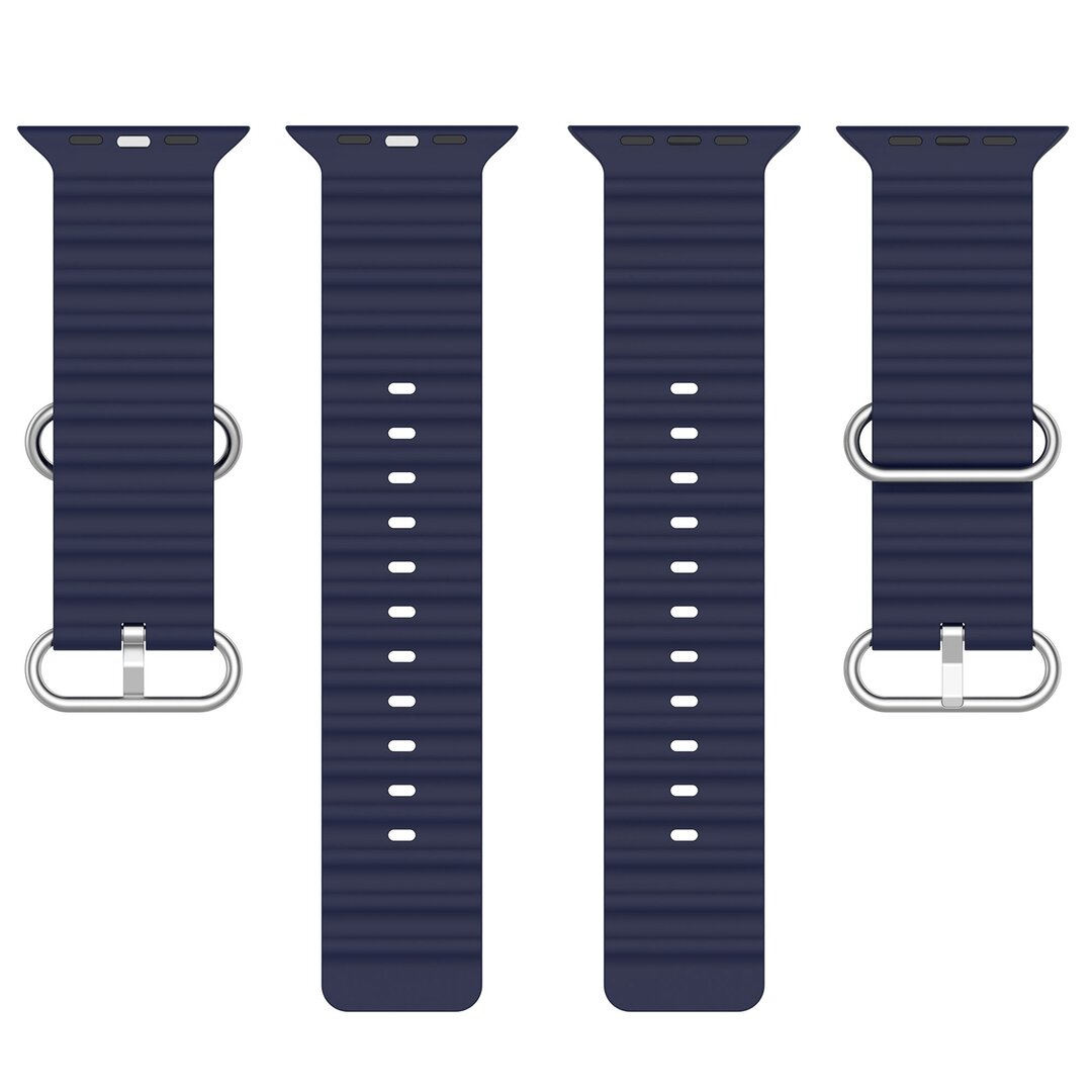Ocean bandje - Navy - Geschikt voor Apple Watch 44mm / 45mm&nbsp;/ 46mm / 49mm