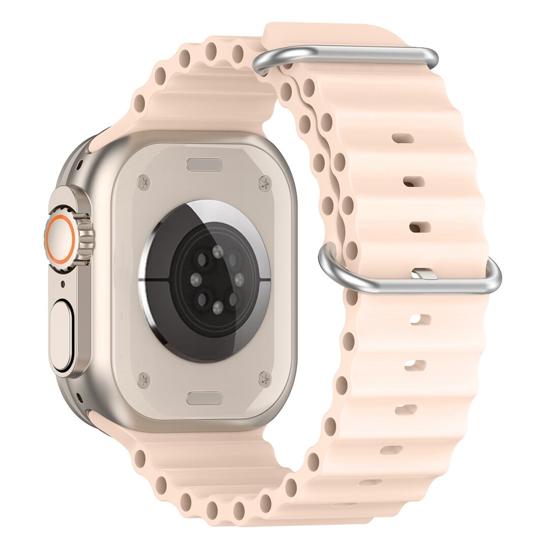 Ocean bandje - Lichtroze - Geschikt voor Apple Watch 44mm / 45mm&nbsp;/ 46mm / 49mm