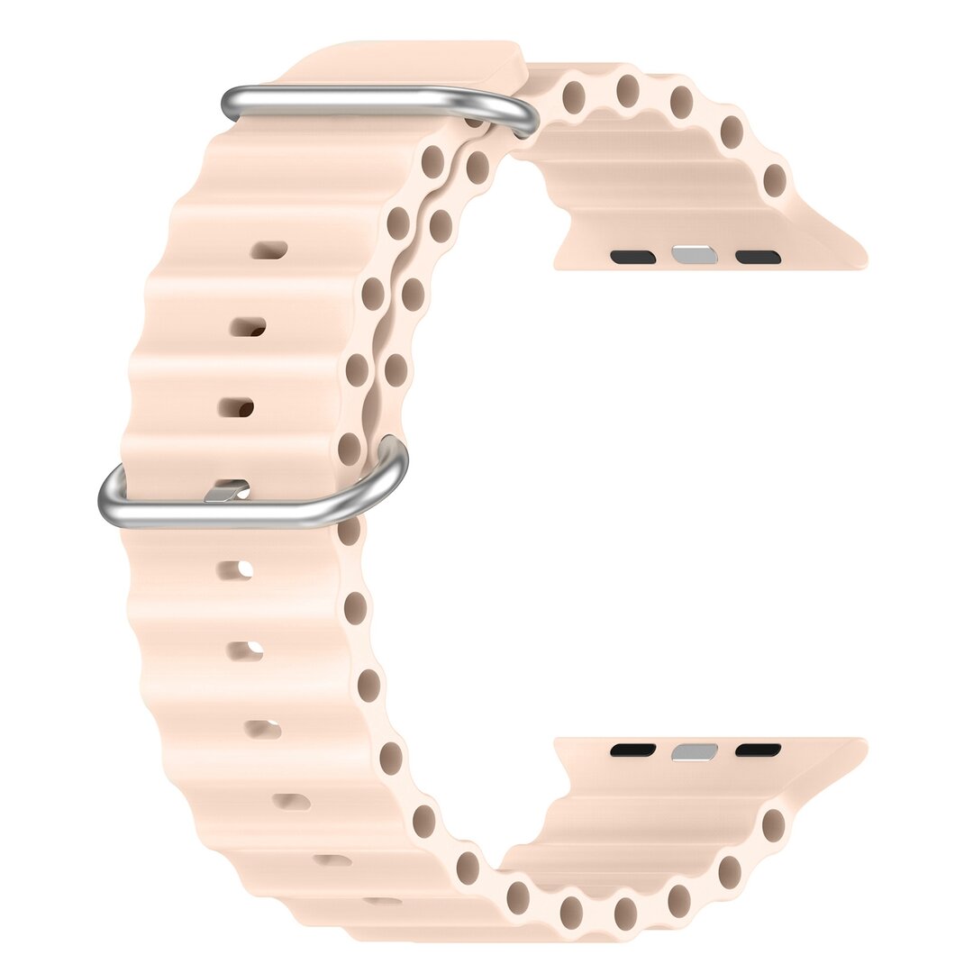 Ocean bandje - Lichtroze - Geschikt voor Apple Watch 44mm / 45mm&nbsp;/ 46mm / 49mm