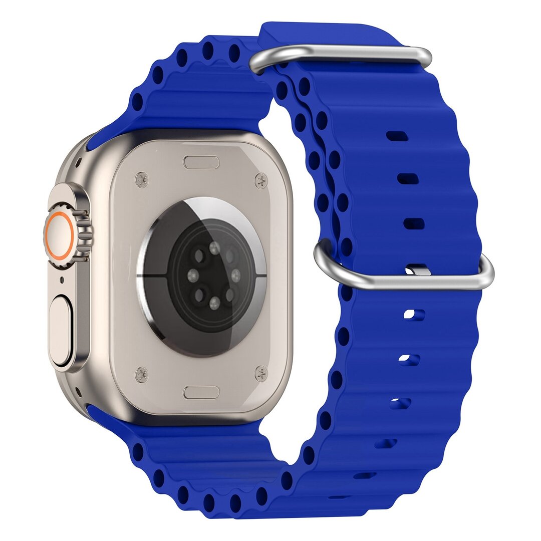 Ocean bandje - Blauw - Geschikt voor Apple Watch 44mm / 45mm&nbsp;/ 46mm / 49mm