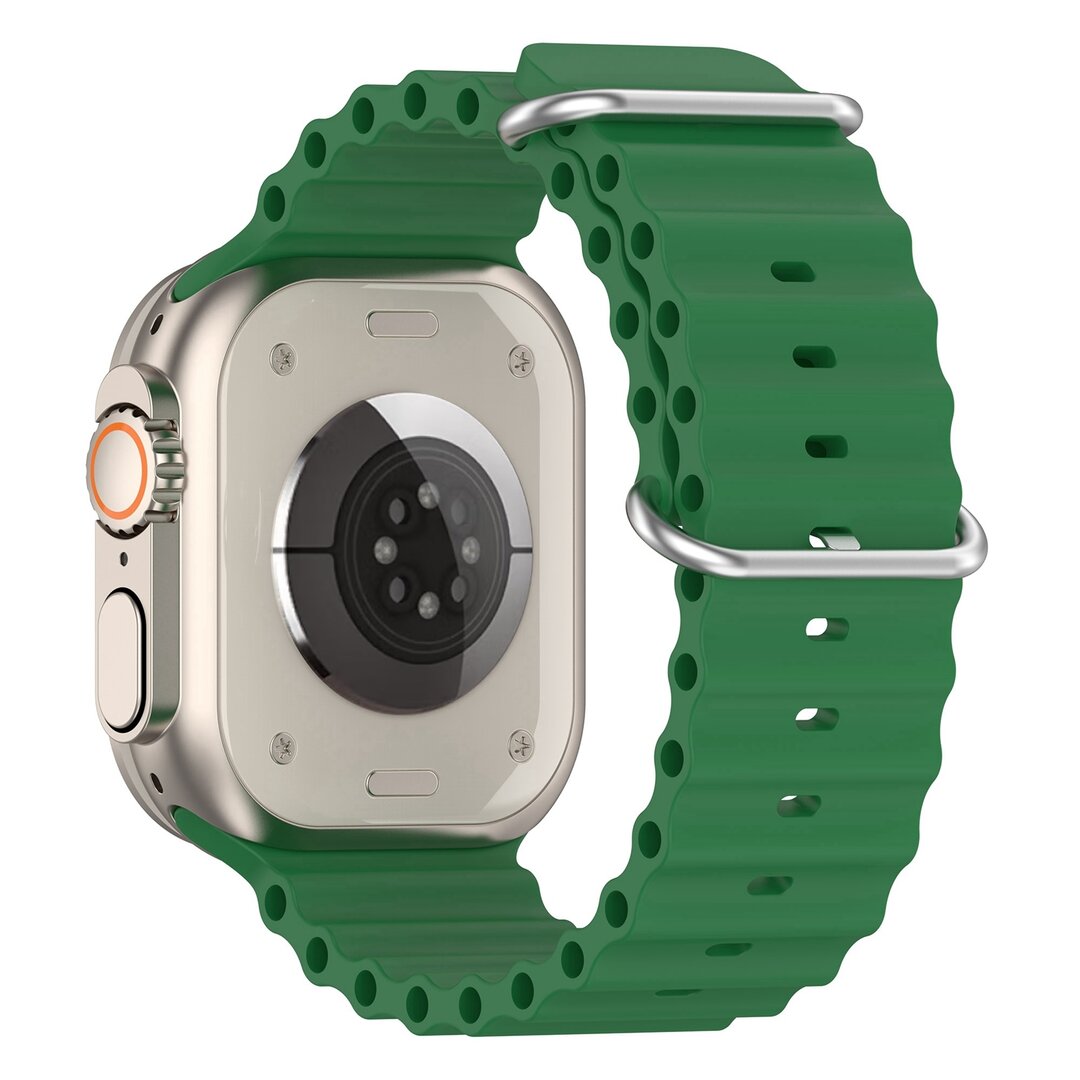Ocean bandje - Groen - Geschikt voor Apple Watch 44mm / 45mm&nbsp;/ 46mm / 49mm