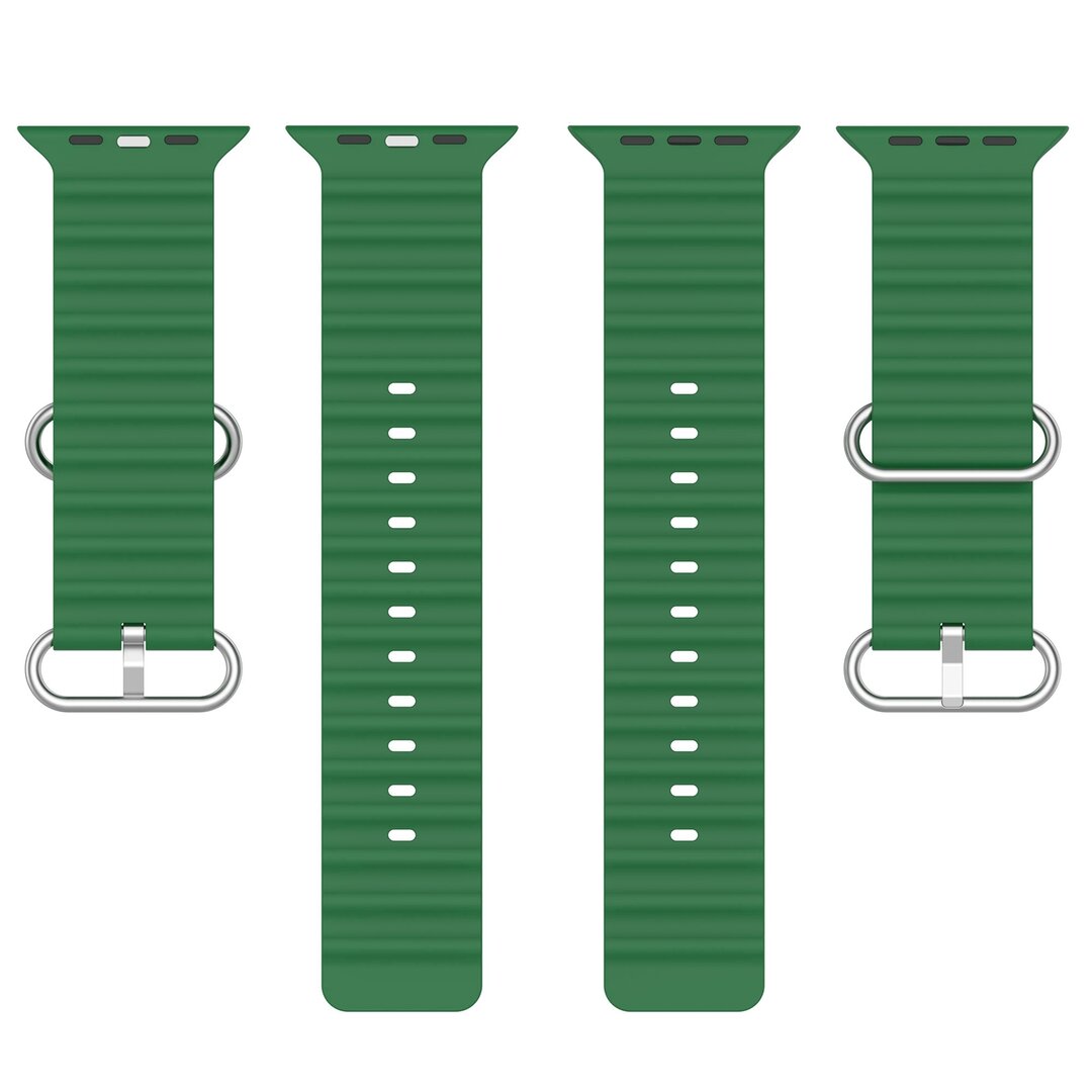 Ocean bandje - Groen - Geschikt voor Apple Watch 44mm / 45mm&nbsp;/ 46mm / 49mm