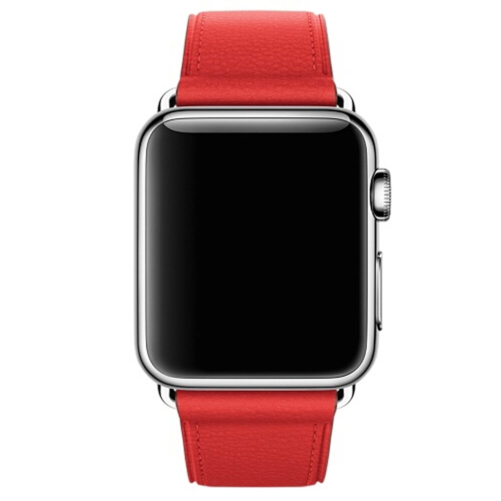 Classic lederen bandje - Rood - Geschikt voor Apple Watch 38mm / 40mm / 41mm / 42mm
