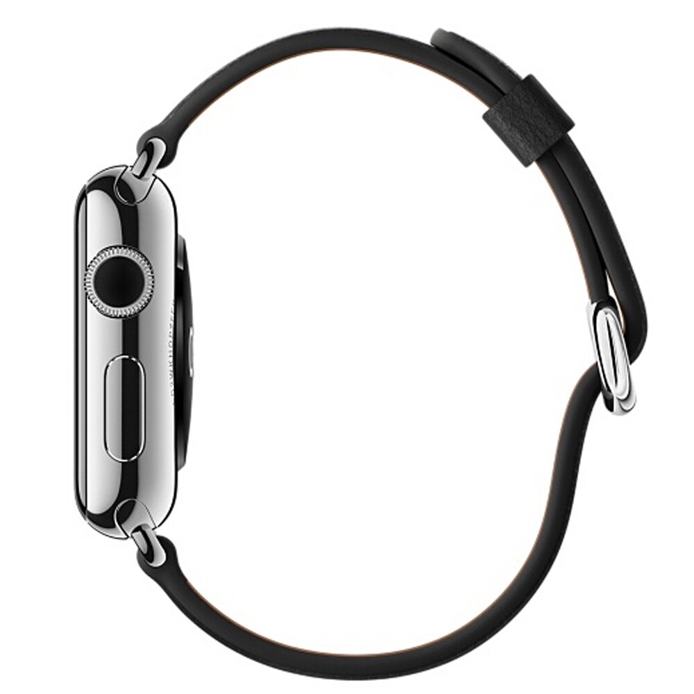 Classic lederen bandje - Zwart - Geschikt voor Apple Watch 38mm / 40mm / 41mm / 42mm