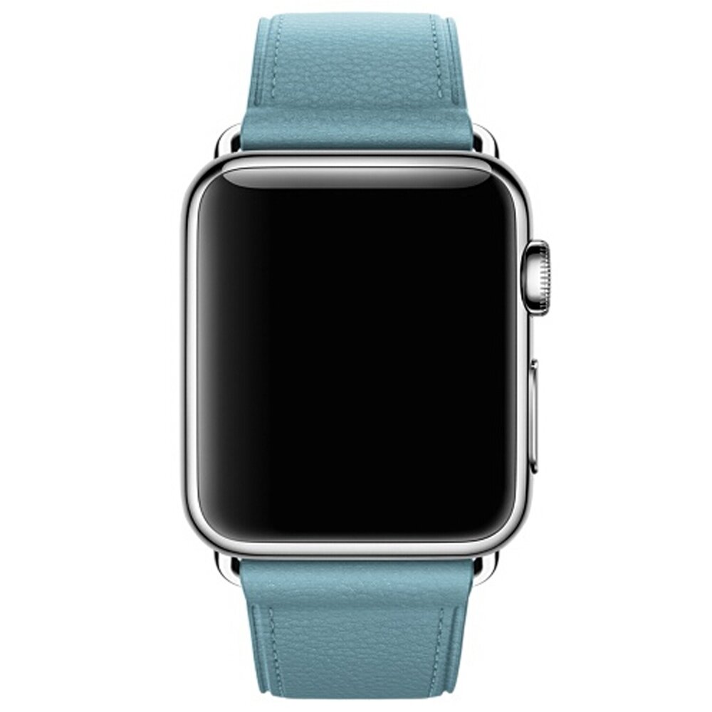 Classic lederen bandje - Licht blauw - Geschikt voor Apple Watch 38mm / 40mm / 41mm / 42mm