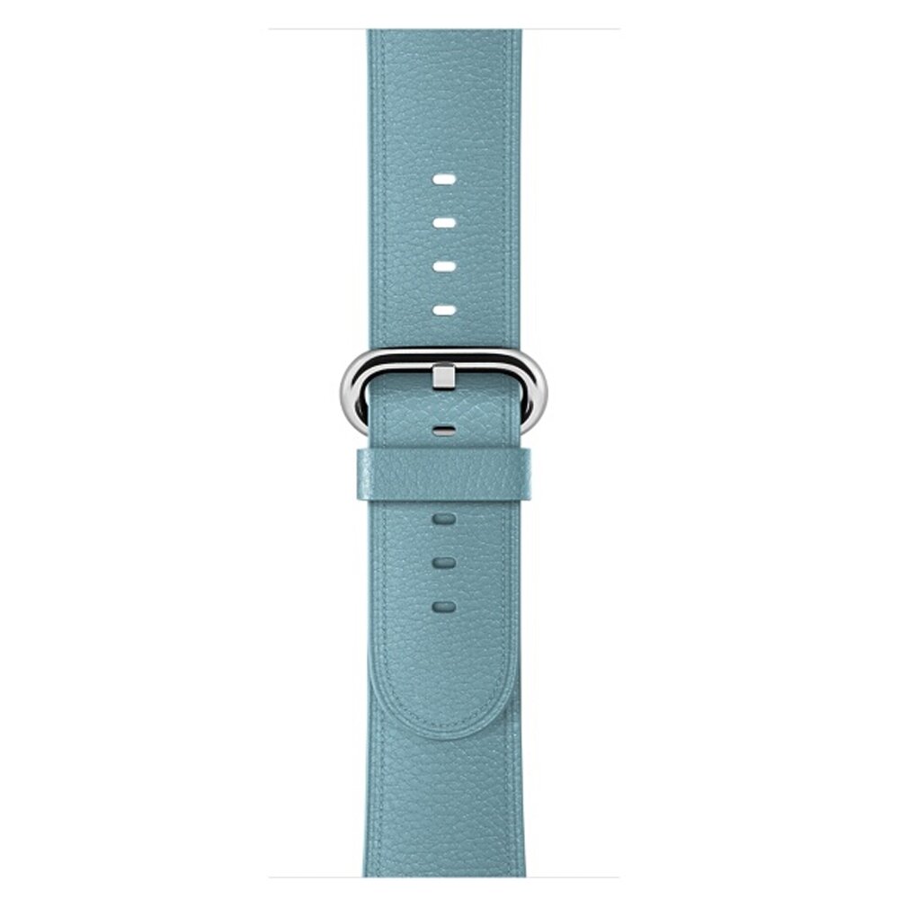 Classic lederen bandje - Licht blauw - Geschikt voor Apple Watch 38mm / 40mm / 41mm / 42mm