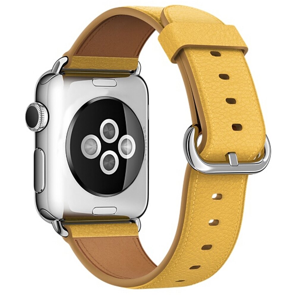 Classic lederen bandje - Geel - Geschikt voor Apple Watch 44mm / 45mm&nbsp;/ 46mm / 49mm