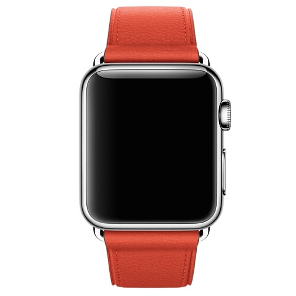 Classic lederen bandje - Oranje / bruin - Geschikt voor Apple Watch 44mm / 45mm&nbsp;/ 46mm / 49mm