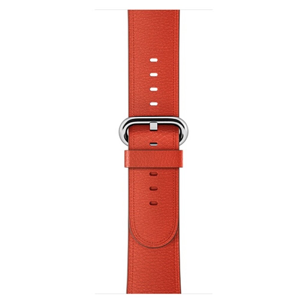 Classic lederen bandje - Oranje / bruin - Geschikt voor Apple Watch 44mm / 45mm&nbsp;/ 46mm / 49mm