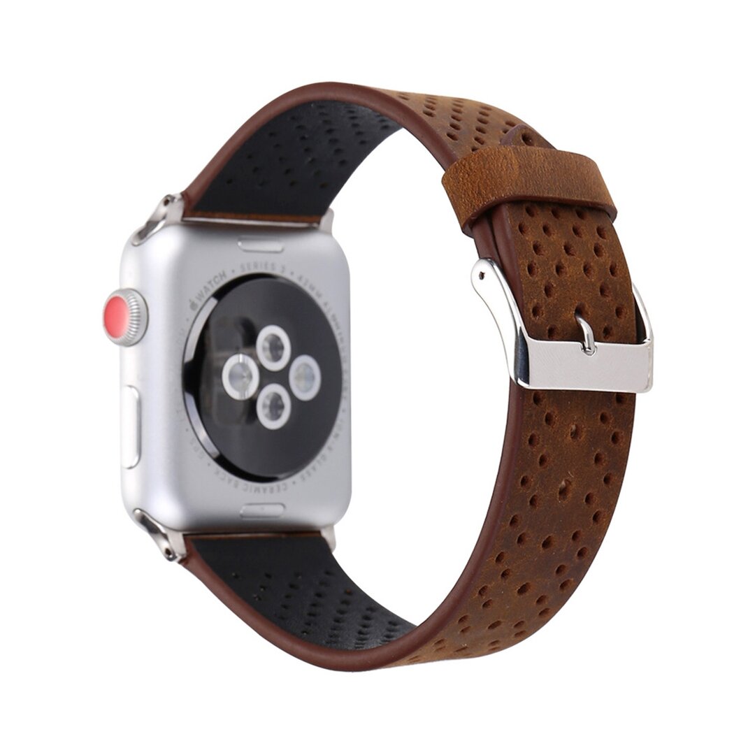 Dot Pattern Leren bandje - Bruin - Geschikt voor Apple Watch 38mm / 40mm / 41mm / 42mm