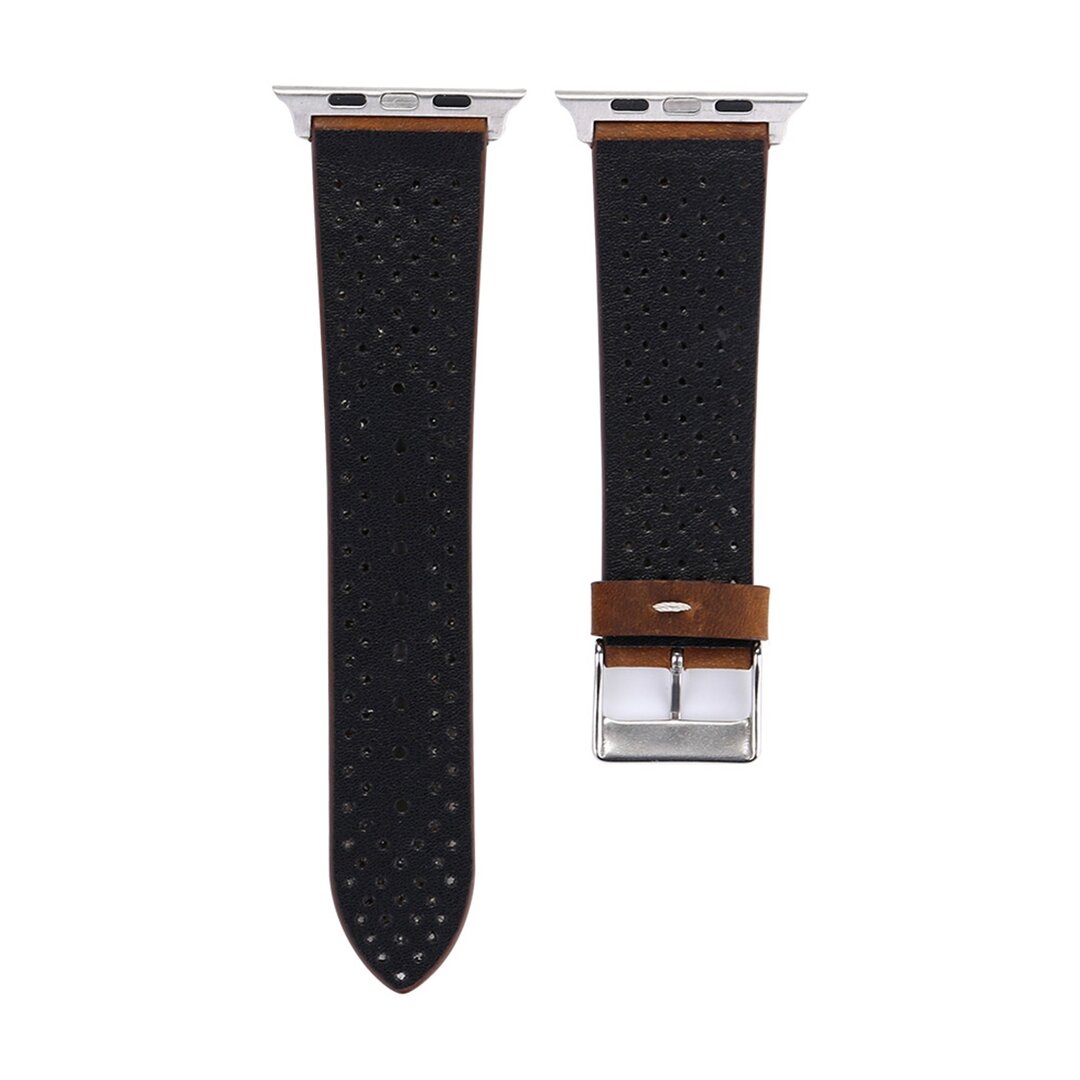 Dot Pattern Leren bandje - Bruin - Geschikt voor Apple Watch 38mm / 40mm / 41mm / 42mm