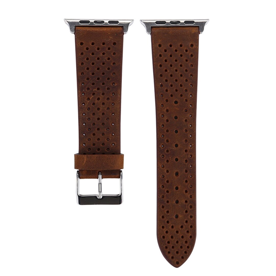 Dot Pattern Leren bandje - Bruin - Geschikt voor Apple Watch 38mm / 40mm / 41mm / 42mm