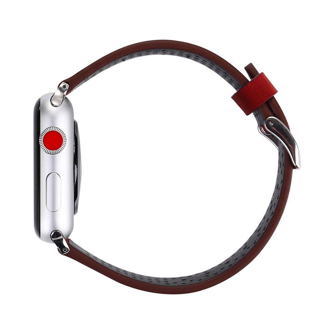 Dot Pattern Leren bandje - Rood - Geschikt voor Apple Watch 38mm / 40mm / 41mm / 42mm