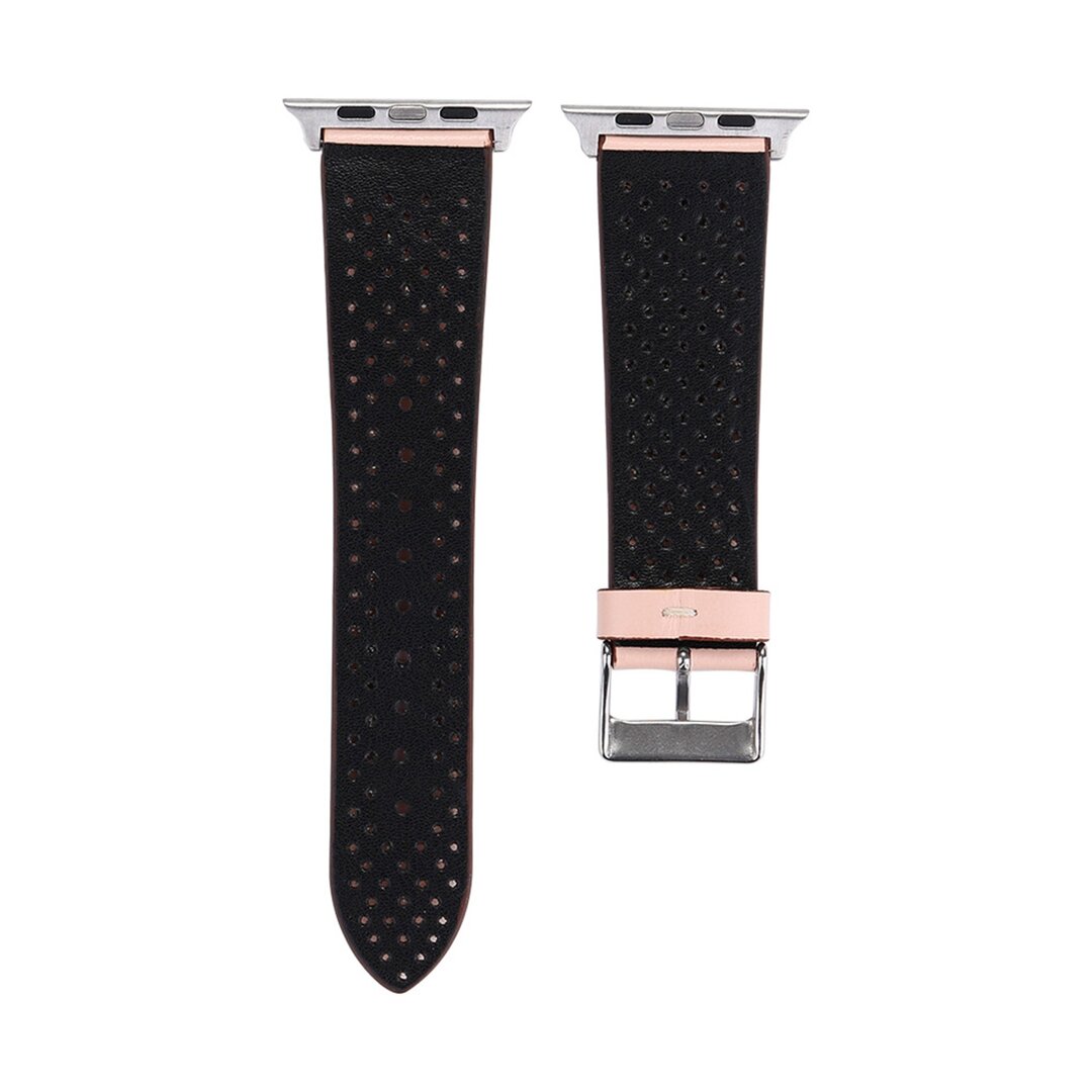 Dot Pattern Leren bandje - Roze - Geschikt voor Apple Watch 38mm / 40mm / 41mm / 42mm