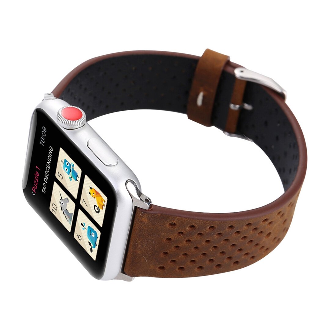 Dot Pattern Leren bandje - Bruin - Geschikt voor Apple Watch 44mm / 45mm&nbsp;/ 46mm / 49mm