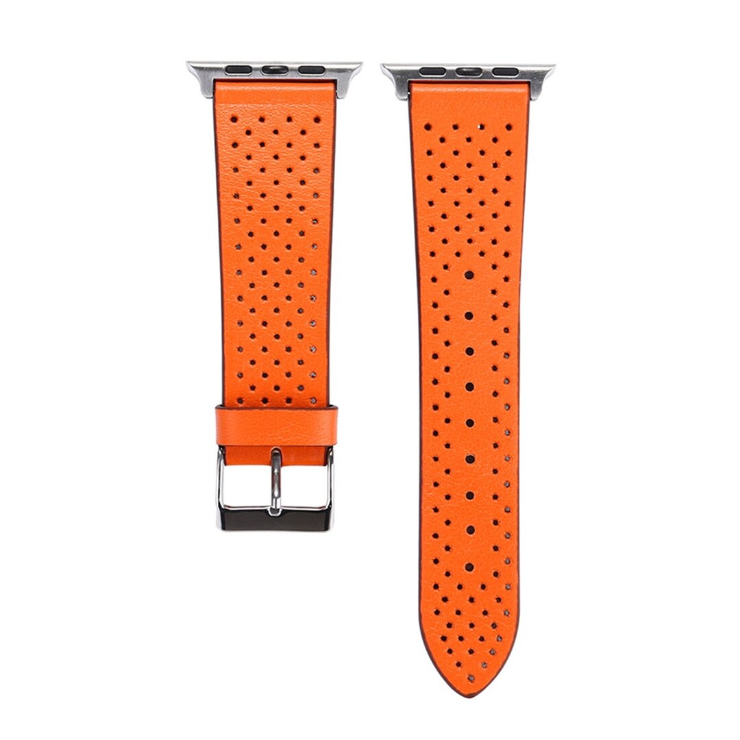 Dot Pattern Leren bandje - Oranje - Geschikt voor Apple Watch 44mm / 45mm&nbsp;/ 46mm / 49mm