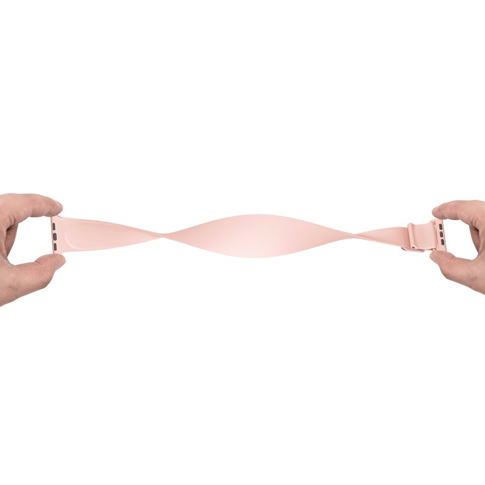 Elastische Solo Loop bandje - Roze - Geschikt voor Apple Watch 44mm / 45mm&nbsp;/ 46mm / 49mm