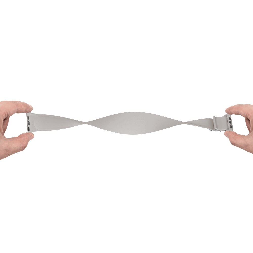 Elastische Solo Loop bandje - Grijs - Geschikt voor Apple Watch 44mm / 45mm&nbsp;/ 46mm / 49mm