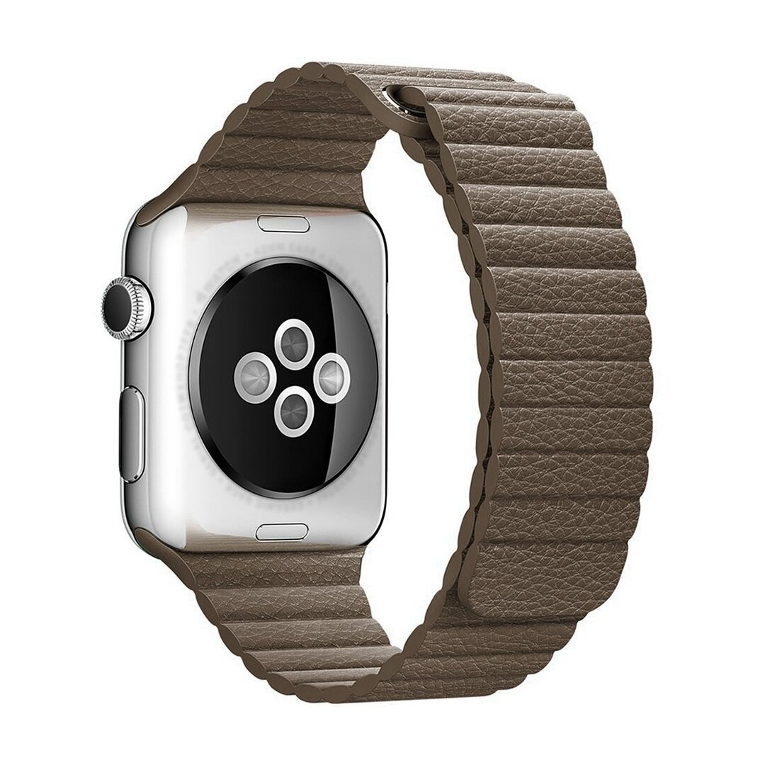 PU Leather Loop bandje - Bruin - Geschikt voor Apple Watch 38mm / 40mm / 41mm / 42mm