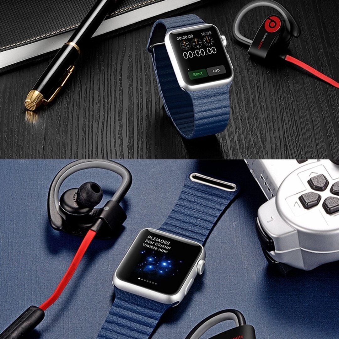 PU Leather Loop bandje - Blauw - Geschikt voor Apple Watch 44mm / 45mm&nbsp;/ 46mm / 49mm