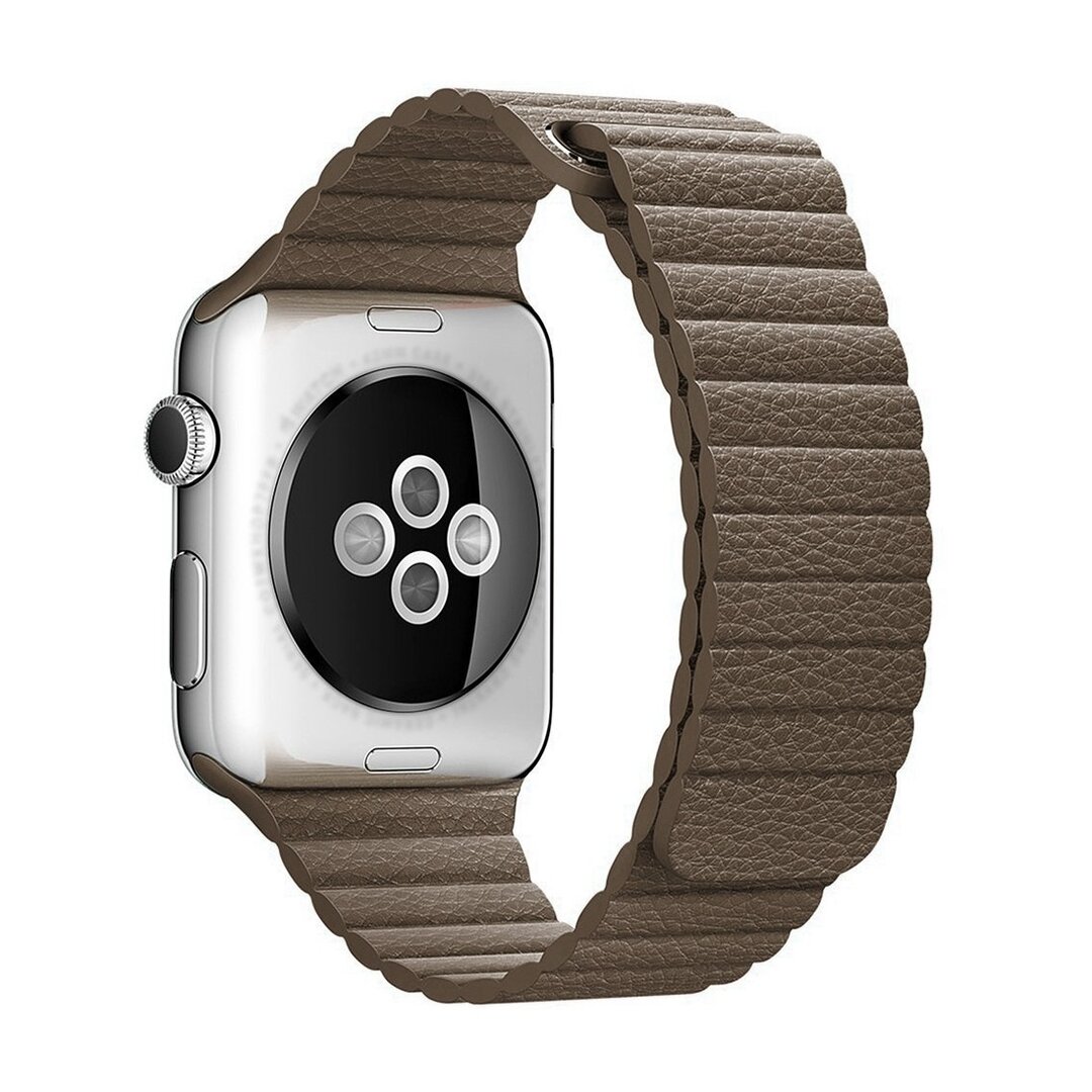 PU Leather Loop bandje - Bruin - Geschikt voor Apple Watch 44mm / 45mm&nbsp;/ 46mm / 49mm