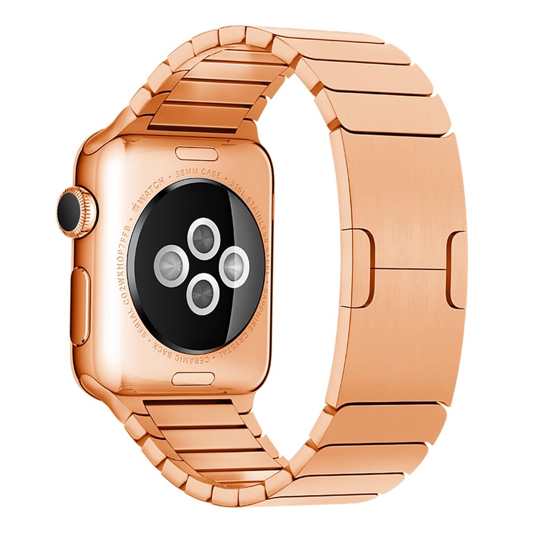 Schakelarmband Stainless Steel bandje - Ros&eacute; goud - Geschikt voor Apple Watch 38mm / 40mm / 41mm / 42mm