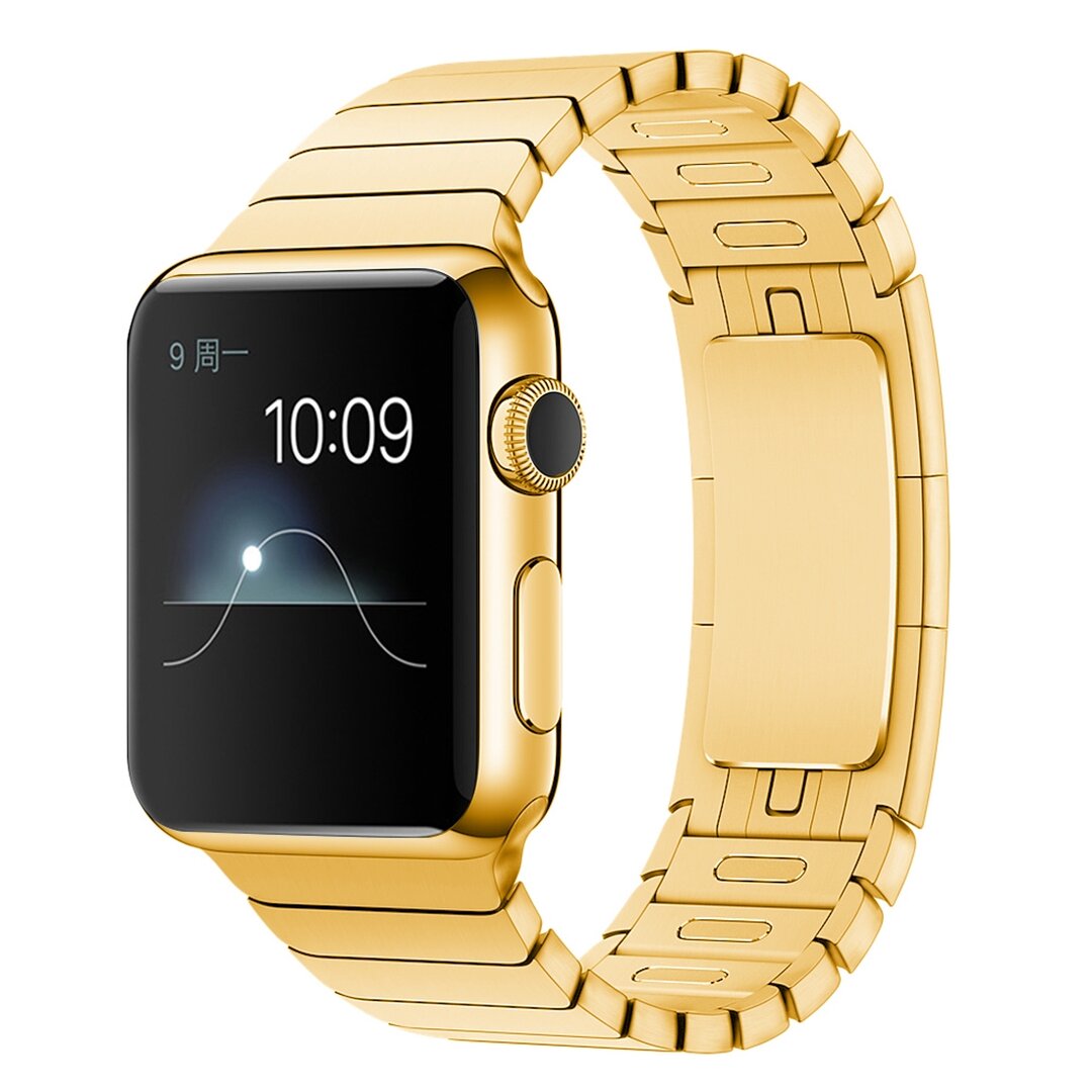 Schakelarmband Stainless Steel bandje - Goud - Geschikt voor Apple Watch 38mm / 40mm / 41mm / 42mm