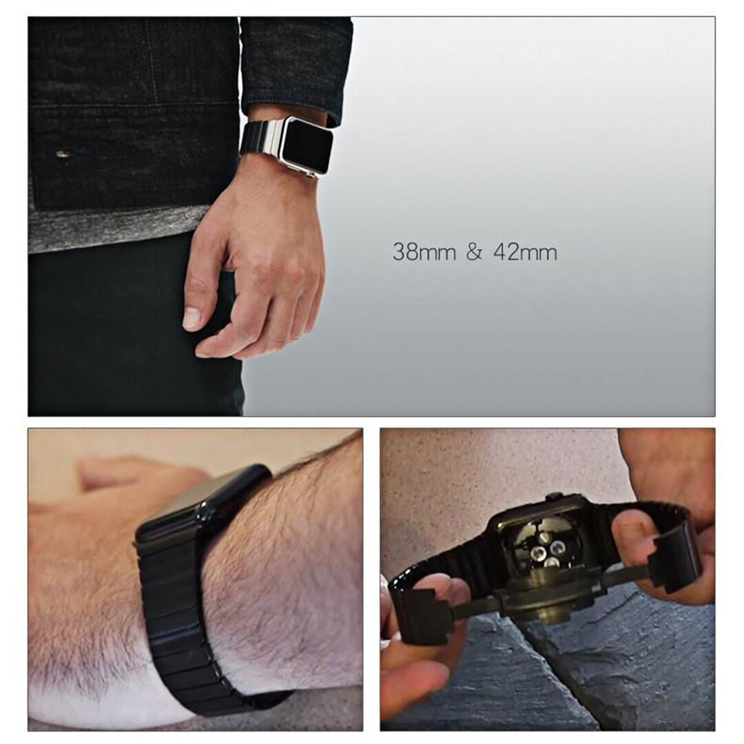 Schakelarmband Stainless Steel bandje - Goud - Geschikt voor Apple Watch 38mm / 40mm / 41mm / 42mm