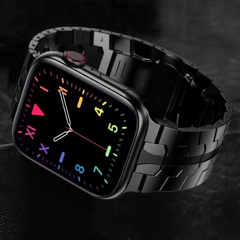 Stalen schakelband - Zwart - Geschikt voor Apple watch 38mm / 40mm / 41mm / 42mm