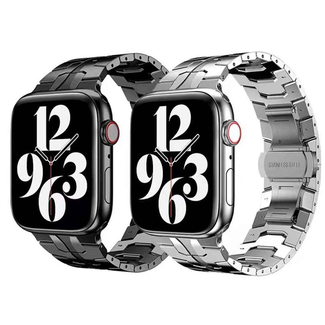 Stalen schakelband - Zwart - Geschikt voor Apple watch 38mm / 40mm / 41mm / 42mm