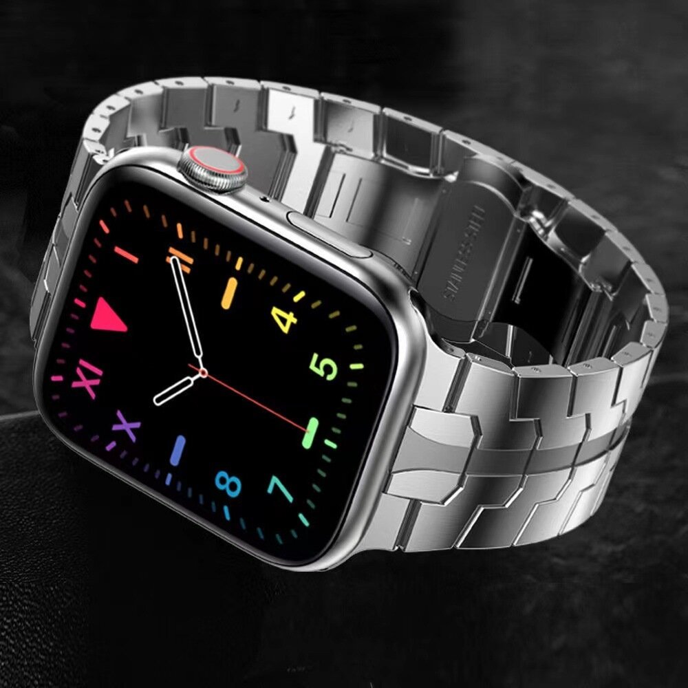 Stalen schakelband - Zilver - Geschikt voor Apple watch 38mm / 40mm / 41mm / 42mm