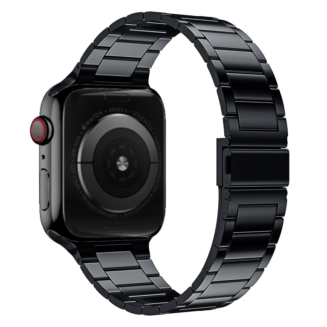 Stalen schakelband - Zwart - Geschikt voor Apple watch 38mm / 40mm / 41mm / 42mm