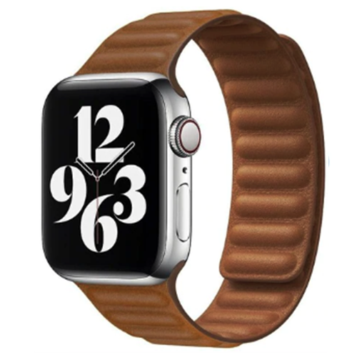 Leather Link serie bandje - Bruin - Geschikt voor Apple Watch 44mm / 45mm&nbsp;/ 46mm / 49mm