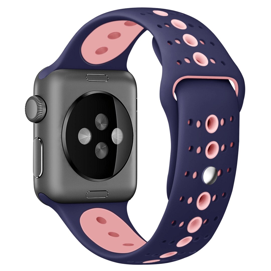 Sportbandje combi-kleuren - Paars + roze - Geschikt voor Apple Watch 44mm / 45mm&nbsp;/ 46mm / 49mm
