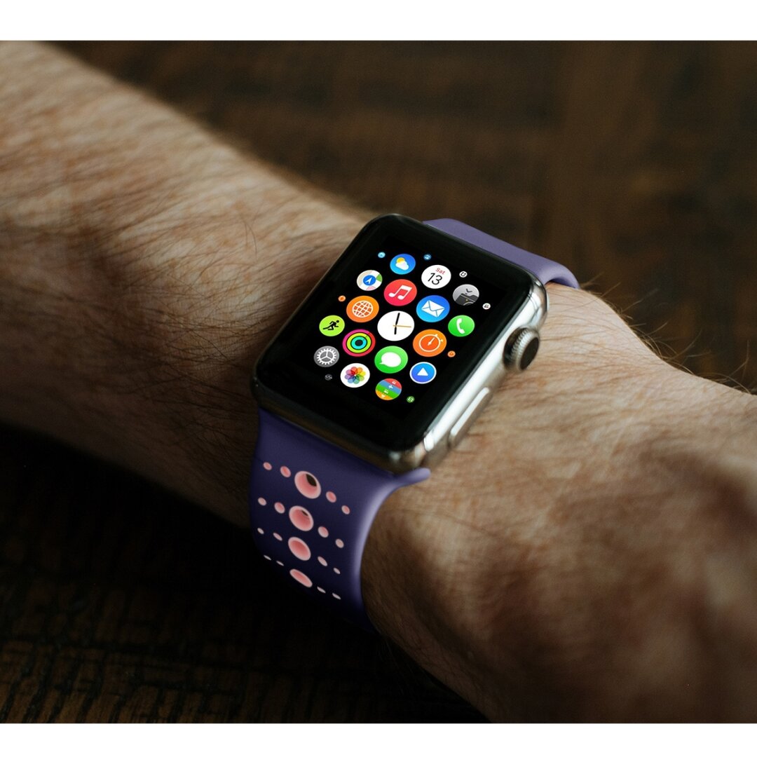 Sportbandje combi-kleuren - Paars + roze - Geschikt voor Apple Watch 44mm / 45mm&nbsp;/ 46mm / 49mm