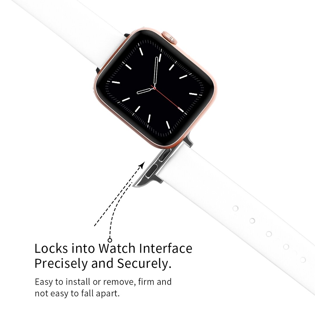 Leren Slim Fit bandje - Wit - Geschikt voor Apple Watch 44mm / 45mm&nbsp;/ 46mm / 49mm