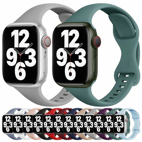 Sportbandje Slim Fit - Wit - Geschikt voor Apple Watch 44mm / 45mm&nbsp;/ 46mm / 49mm
