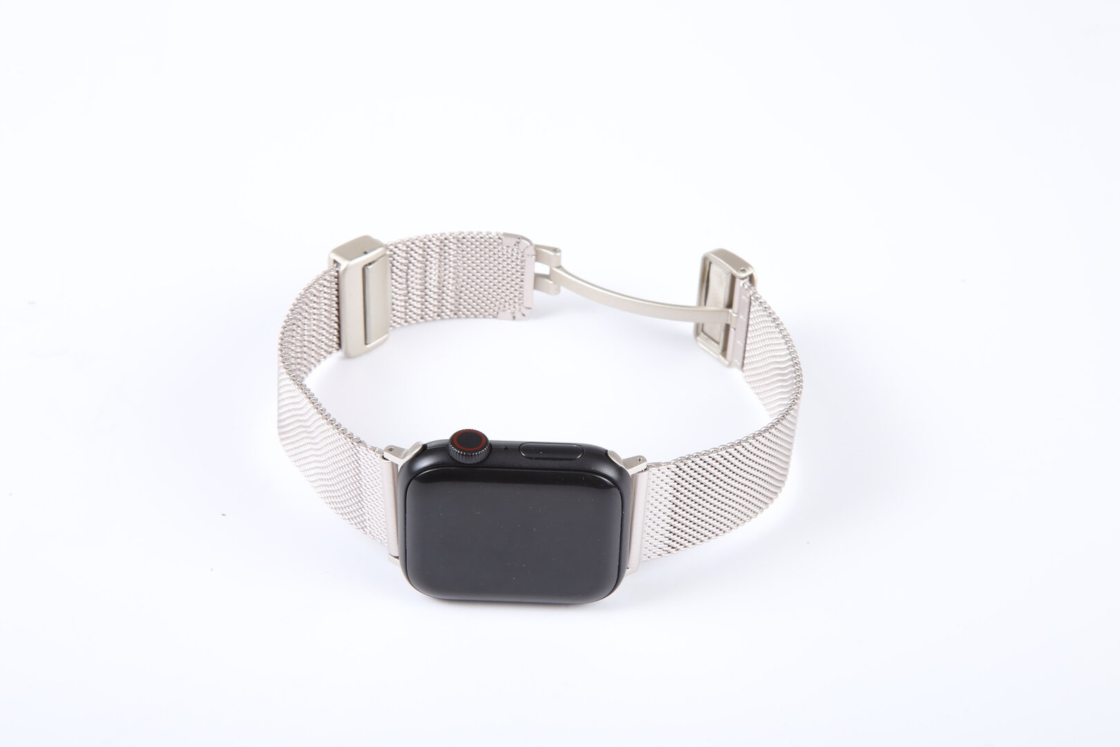 Milanese bandje met vouwbare magneetsluiting - Starlight - Geschikt voor Apple Watch 38mm / 40mm / 41mm / 42mm