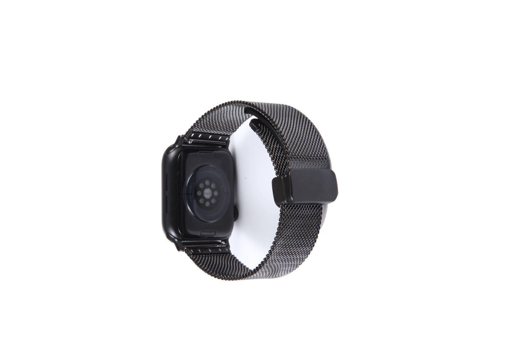 Milanese bandje met vouwbare magneetsluiting - Zwart - Geschikt voor Apple Watch 44mm / 45mm&nbsp;/ 46mm / 49mm