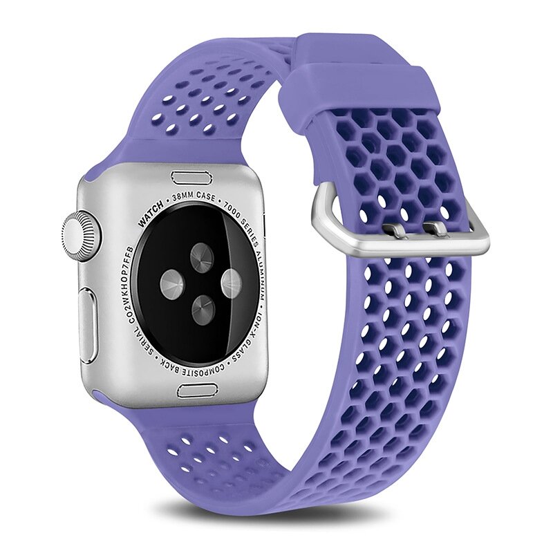 Bandje met gaatjes - Lavendel - Geschikt voor Apple Watch 44mm / 45mm&nbsp;/ 46mm / 49mm