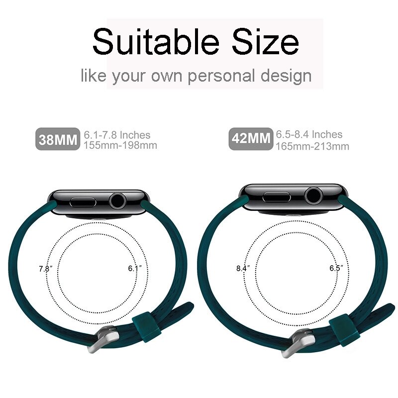 Bandje met gaatjes - Groen - Geschikt voor Apple Watch 44mm / 45mm&nbsp;/ 46mm / 49mm