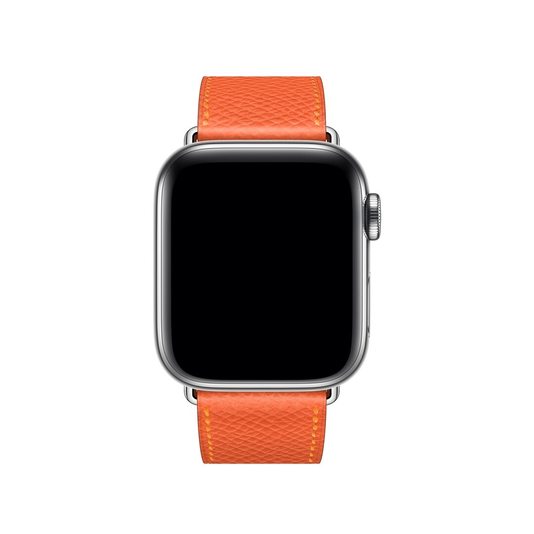 Lederen bandje - Oranje - Geschikt voor Apple Watch 38mm / 40mm / 41mm / 42mm