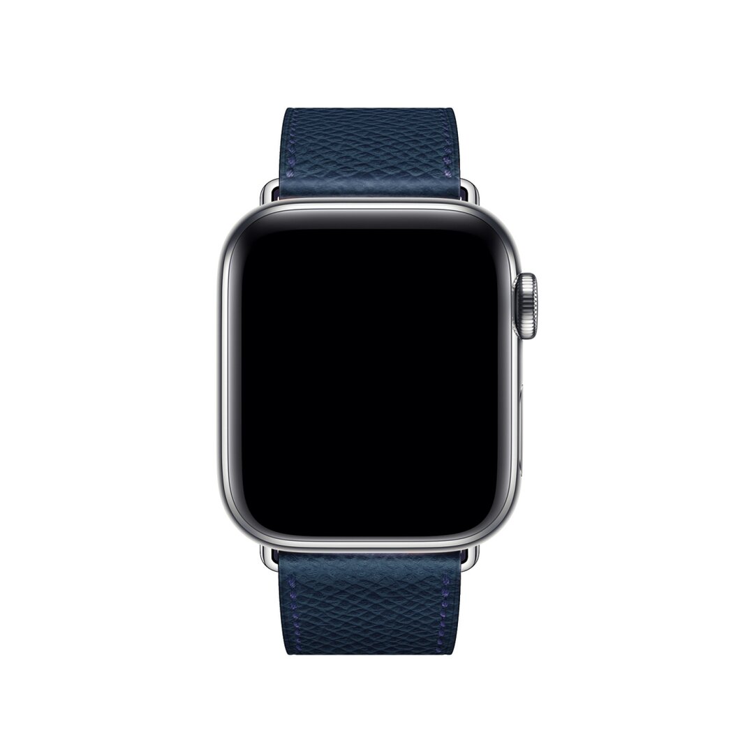 Lederen bandje - Donkerblauw - Geschikt voor Apple Watch 38mm / 40mm / 41mm / 42mm