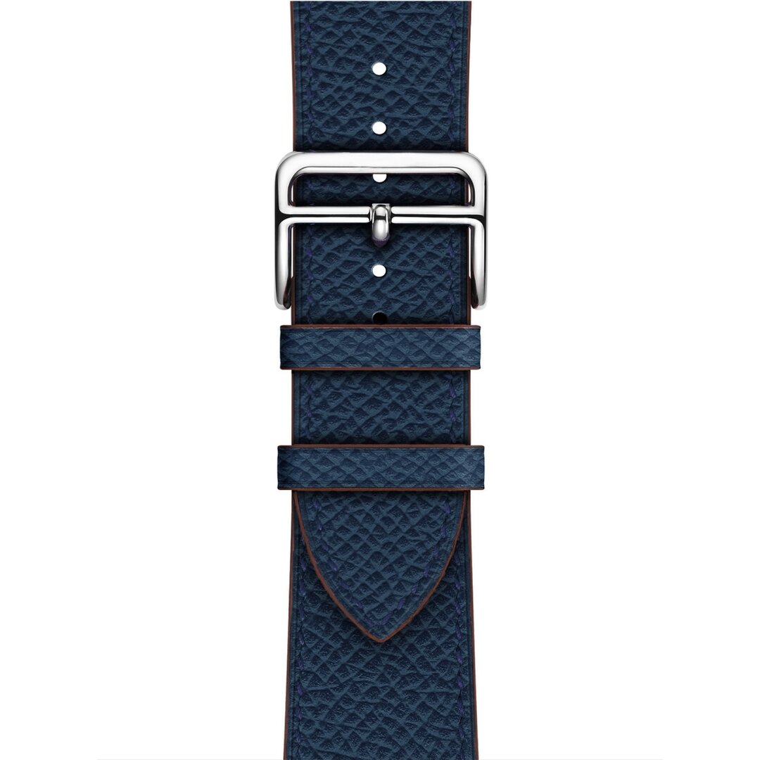 Lederen bandje - Donkerblauw - Geschikt voor Apple Watch 38mm / 40mm / 41mm / 42mm
