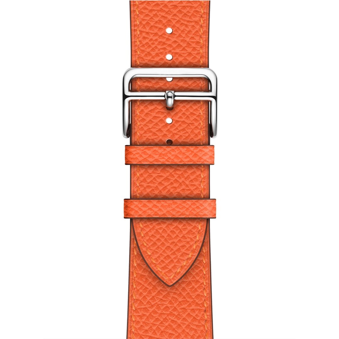 Lederen bandje - Oranje - Geschikt voor Apple Watch 44mm / 45mm&nbsp;/ 46mm / 49mm