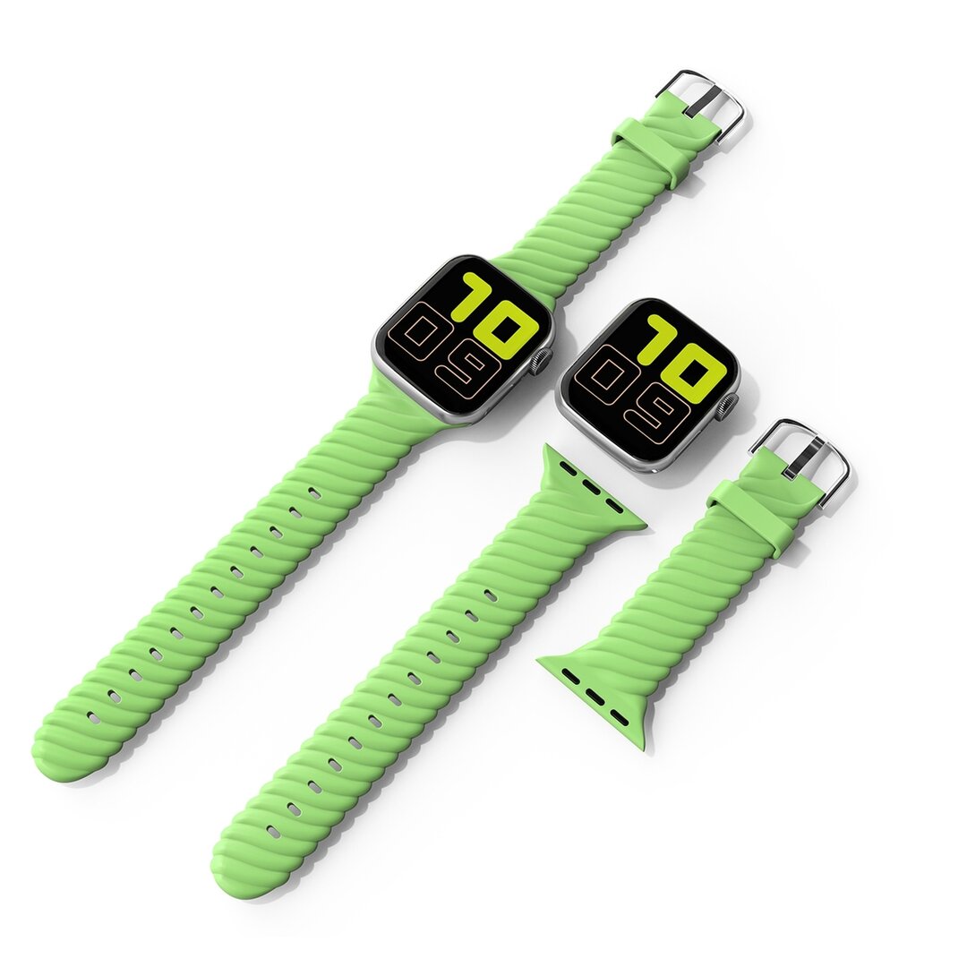Siliconen 'Twist' bandje - Groen - Geschikt voor Apple Watch 44mm / 45mm&nbsp;/ 46mm / 49mm