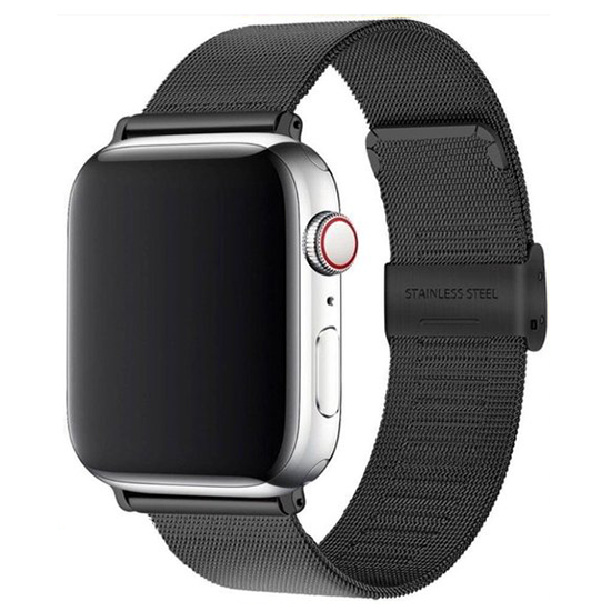 Milanese Loop bandje - Zwart - Geschikt voor Apple Watch 44mm / 45mm&nbsp;/ 46mm / 49mm