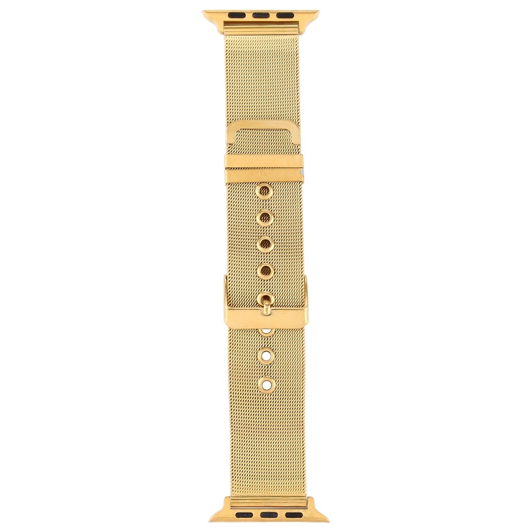 Milanese met gesp bandje - Goud - Geschikt voor Apple Watch 44mm / 45mm&nbsp;/ 46mm / 49mm