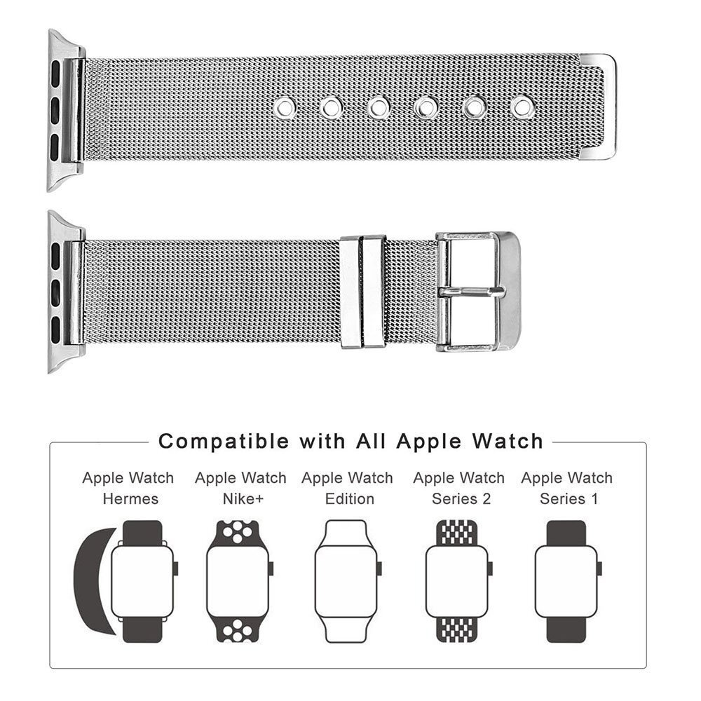 Milanese met gesp bandje - Ros&eacute; goud - Geschikt voor Apple Watch 44mm / 45mm&nbsp;/ 46mm / 49mm
